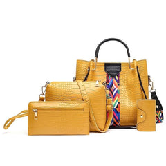 4pcs Tote & Crossbody Bag Set Women's Large Capacity Shoulder Handbag