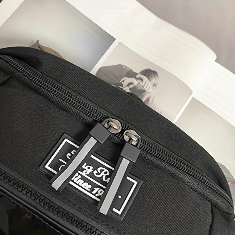 Letter Print Crossbody Bag Large Capacity Outdoor Storage Chest Bag