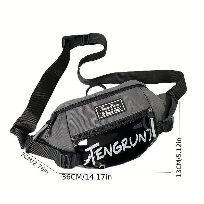 Letter Print Crossbody Bag Large Capacity Outdoor Storage Chest Bag
