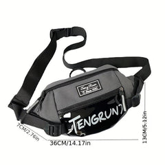 Letter Print Crossbody Bag Large Capacity Outdoor Storage Chest Bag