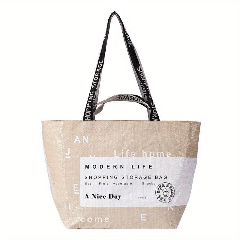 Stylish Letter Print Tote Bag Large Capacity Shoulder Bag