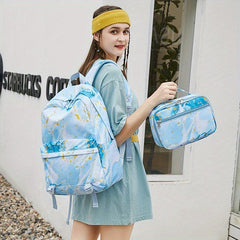 Classic Pattern Bag Sets Niche Backpack With Cosmetic Handbag