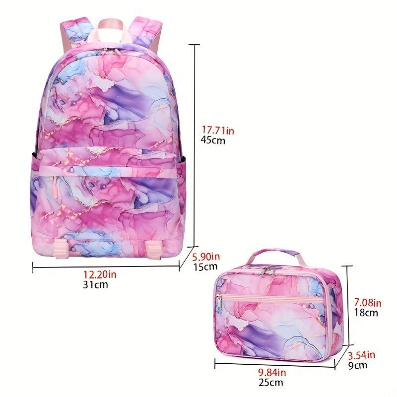 Classic Pattern Bag Sets Niche Backpack With Cosmetic Handbag