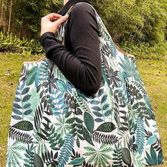 Floral Pattern Shopper Bag Large Capacity Foldable Shoulder Bag