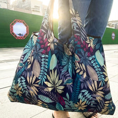 Floral Pattern Shopper Bag Large Capacity Foldable Shoulder Bag