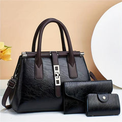 3pcs Retro Tote Bag Set Women's Shoulder Handbag With Clutch Bag