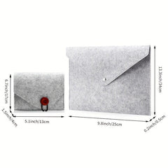 Minimalist Portable Zipper Laptop Clutch Bag Lightweight Storage Felt Bag