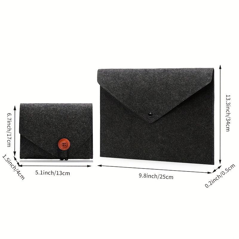 Minimalist Portable Zipper Laptop Clutch Bag Lightweight Storage Felt Bag