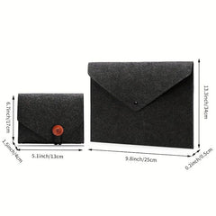 Minimalist Portable Zipper Laptop Clutch Bag Lightweight Storage Felt Bag