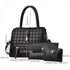 3PCS Vintage Crossbody Satchel & Handbag Set Retro Fairy Top Handle Boston Bag