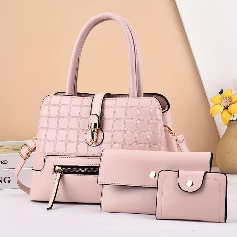 3PCS Vintage Crossbody Satchel & Handbag Set Retro Fairy Top Handle Boston Bag