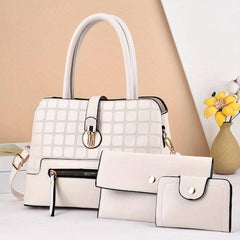 3PCS Vintage Crossbody Satchel & Handbag Set Retro Fairy Top Handle Boston Bag