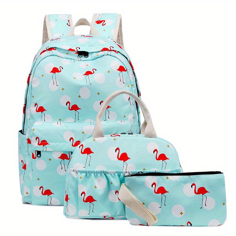 3PCS Large Capacity Preppy Backpack School Laptop BookBag Girls