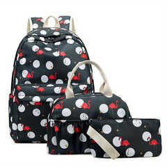 3PCS Large Capacity Preppy Backpack School Laptop BookBag Girls
