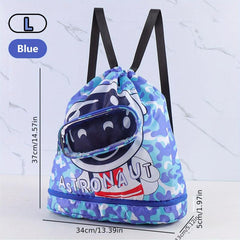 Cartoon Pattern Drawstring Backpack Lightweight Storage Rucksack
