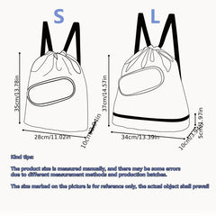 Cartoon Pattern Drawstring Backpack Lightweight Storage Rucksack