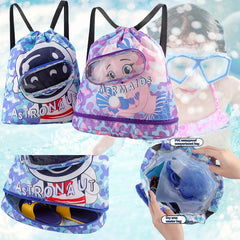 Cartoon Pattern Drawstring Backpack Lightweight Storage Rucksack