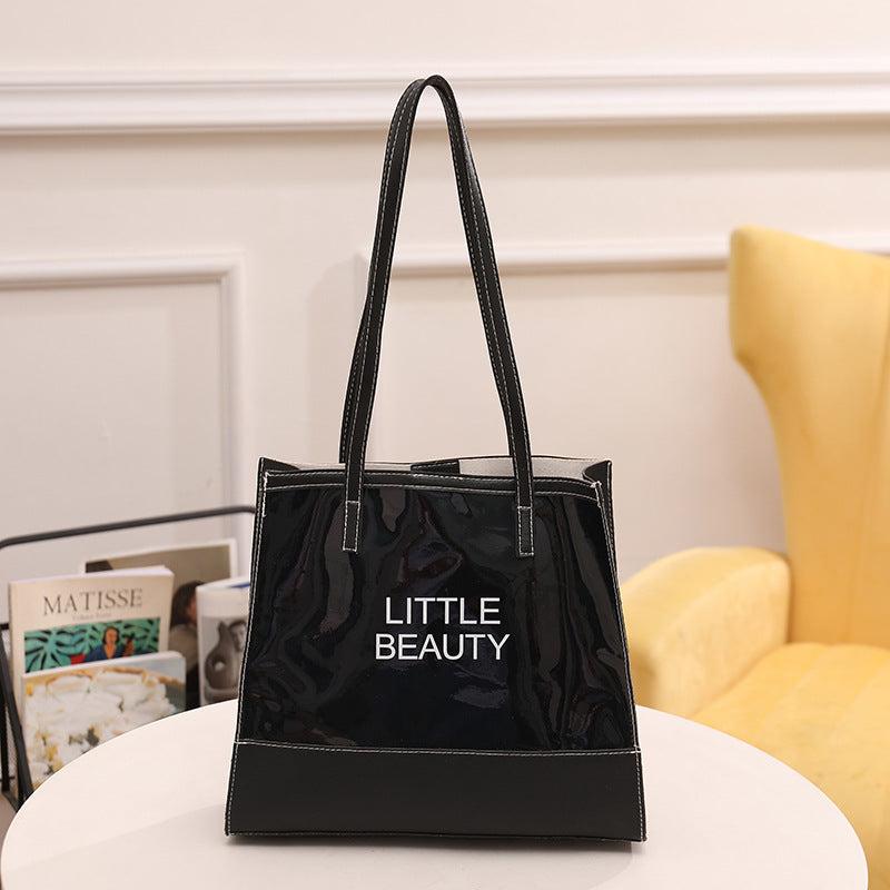 2Pc Holographic Tote Bag Set Large Handbag With Clutch Coin Purse