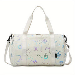 Large Capacity Laser Letter Duffle Bag Nylon Lightweight Barrel Luggage Bag