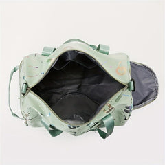 Large Capacity Laser Letter Duffle Bag Nylon Lightweight Barrel Luggage Bag