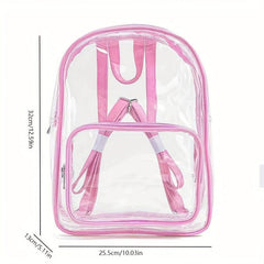 3PCS Transparent PVC Backpack Set Waterproof Jelly Pink Daypack