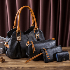 Classic Style 4pcs Set Women's Tote & Shoulder Bag & Clutch & Card Holder