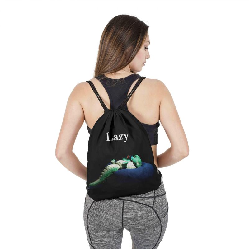 Crocodile Pattern Drawstring Bag Lightweight Sports Backpack
