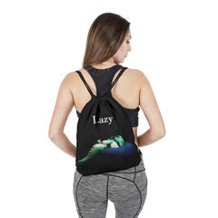 Crocodile Pattern Drawstring Bag Lightweight Sports Backpack