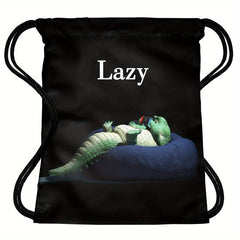 Crocodile Pattern Drawstring Bag Lightweight Sports Backpack