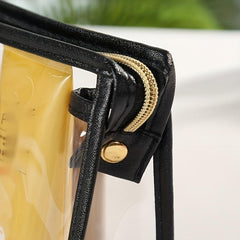 Transparent Handheld Cosmetic Bag With Inner Bag Set