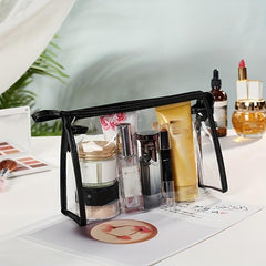 Transparent Handheld Cosmetic Bag With Inner Bag Set