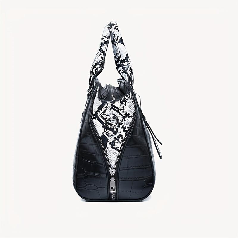 Crocodile & Snake Skin Embossed Bag Set PU Leather Crossbody Bag