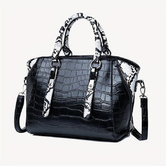 Crocodile & Snake Skin Embossed Bag Set PU Leather Crossbody Bag