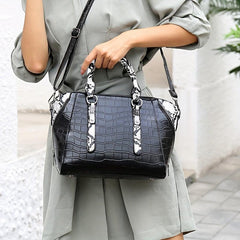 Crocodile & Snake Skin Embossed Bag Set PU Leather Crossbody Bag