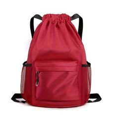 Minimalist Drawstring Gym Bag Large Solid Sports Backpack Travel Beach Bag