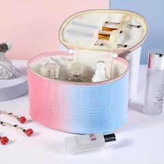Gradient Crocodile Pattern Makeup Bag Organizer Lightweight Travel Toiletry Bag