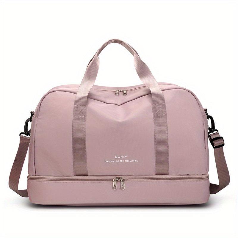 Travel Duffle Bag Set Wet Dry Separation Shoulder Weekend Luggage Cosmetic Bag