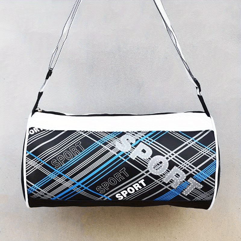 Portable Foldable Cylinder Bag Contrast Outdoor Travel Sports Handbag
