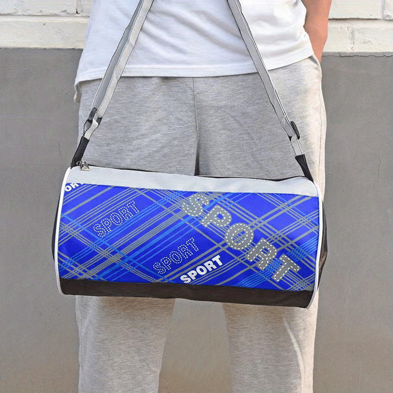 Portable Foldable Cylinder Bag Contrast Outdoor Travel Sports Handbag