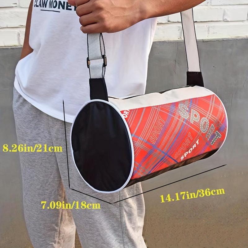 Portable Foldable Cylinder Bag Contrast Outdoor Travel Sports Handbag