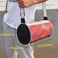 Portable Foldable Cylinder Bag Contrast Outdoor Travel Sports Handbag