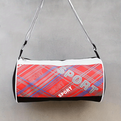 Portable Foldable Cylinder Bag Contrast Outdoor Travel Sports Handbag