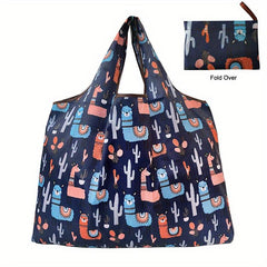 Large Capacity Plant Print Shoulder Bag Lightweight Portable Tote Bag