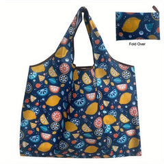 Large Capacity Plant Print Shoulder Bag Lightweight Portable Tote Bag