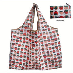 Large Capacity Plant Print Shoulder Bag Lightweight Portable Tote Bag