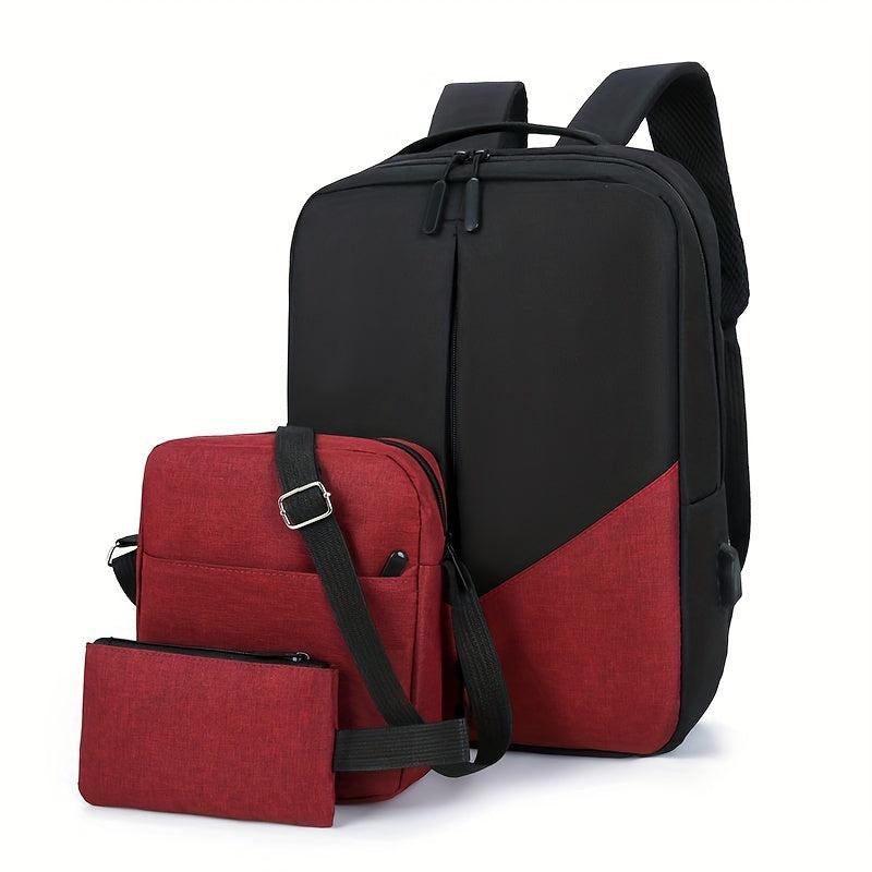 3PCS Large Capacity Backpack Set for Travel School Business