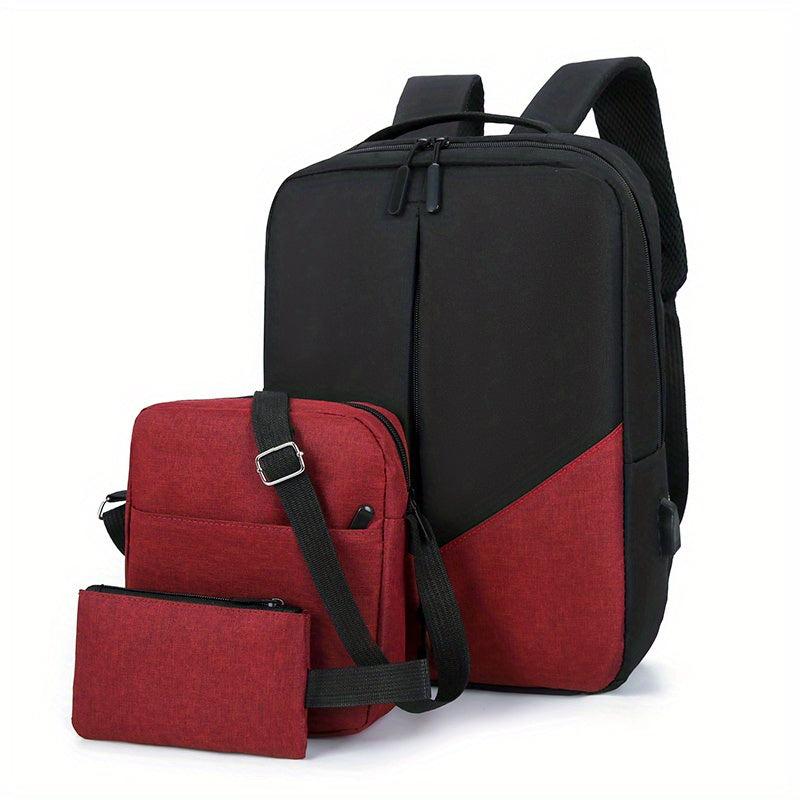 3PCS Large Capacity Backpack Set for Travel School Business