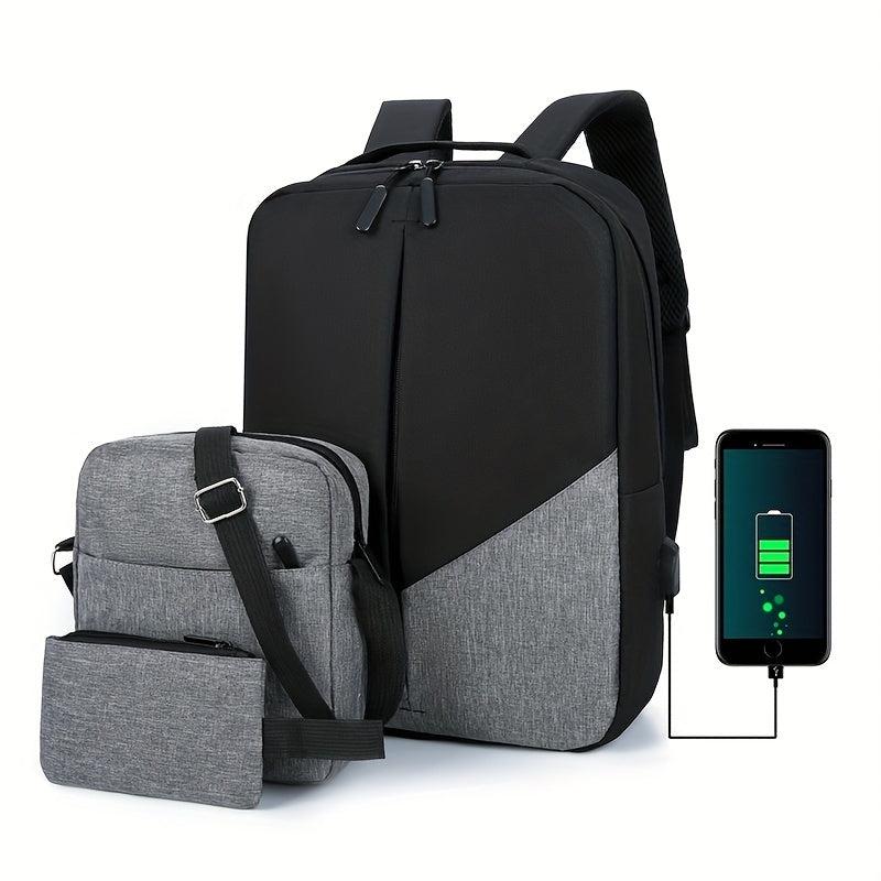 3PCS Large Capacity Backpack Set for Travel School Business