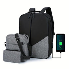 3PCS Large Capacity Backpack Set for Travel School Business