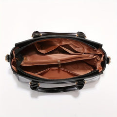 3pcs PU Leather Bag Set: Handbag, Crossbody, Clutch & Card Holder